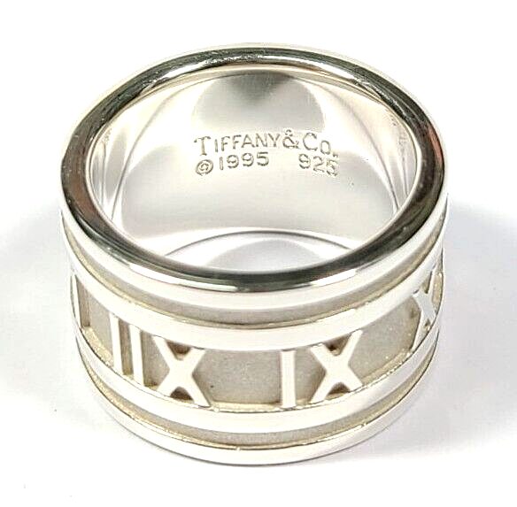 Tiffany & Co. Sterling Silver 1995 Atlas Roman Numeral Wide Band