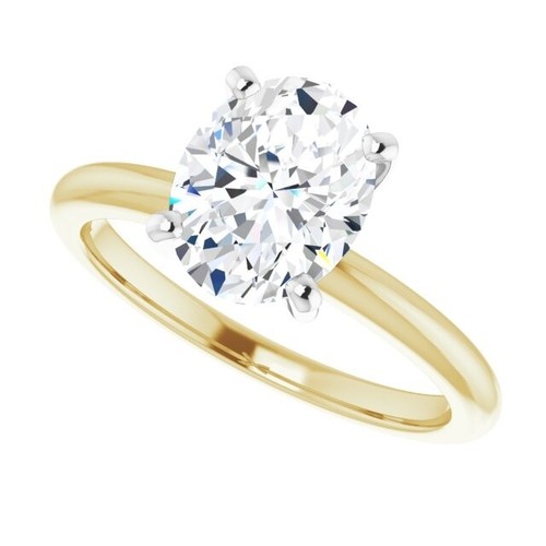 Ovaler Solitärring 3,00 Karat Moissanit in 14 Karat Gold Charles & Colvard - Bild 3 von 4