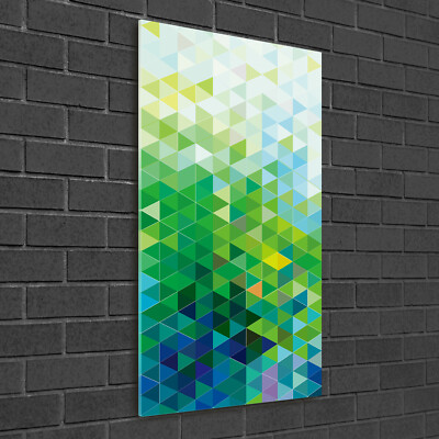 Wand-Bild Kunstdruck aus Acryl-Glas Hochformat 50x100 Abstrakte Dreiecke