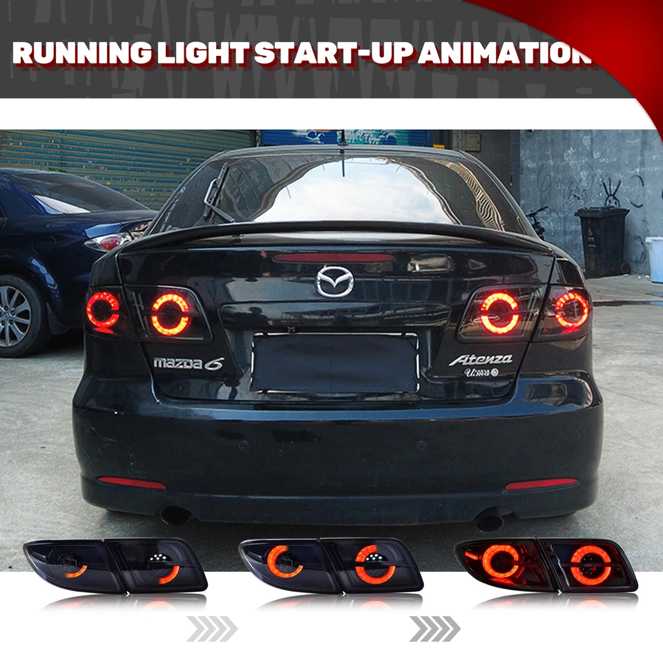 Luces traseras LED secuenciales para Mazda 6 2003-2008 sedán animación luces traseras Foto 4 de 4