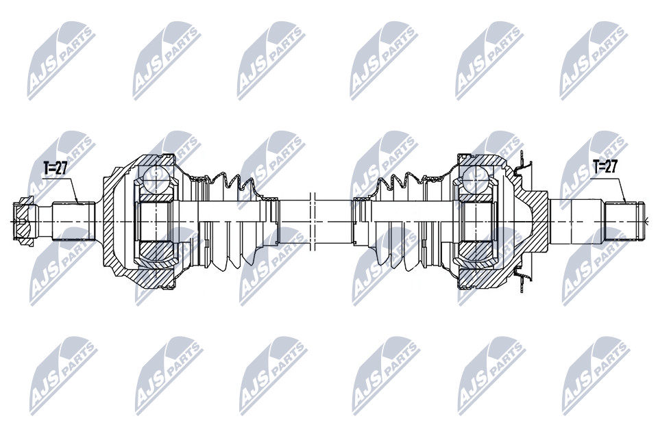 Driveshaft Rear Axle Right 7-Speed Automatic Transmission NPW-ME-156 NTY - Image 3