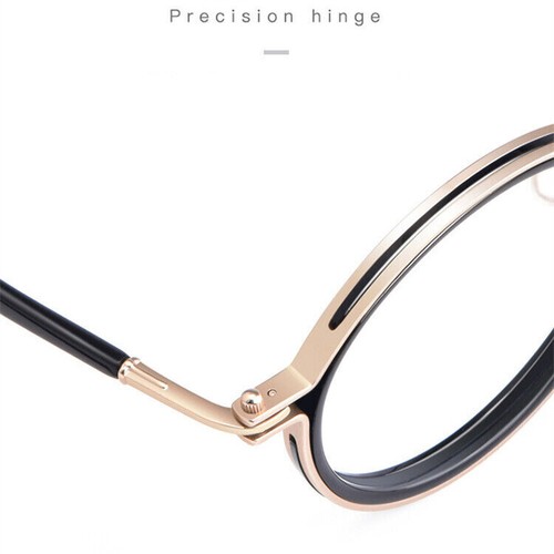 Hand Made Round Retro Eyeglass Frames Luxury Acetate+Pure Titanium Glasses - Picture 22 of 32