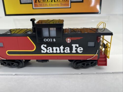 MTH RailKing 30-77378 Santa Fe Black Bonnet Ext. Vision Caboose New O #0014 Rare - Picture 9 of 18