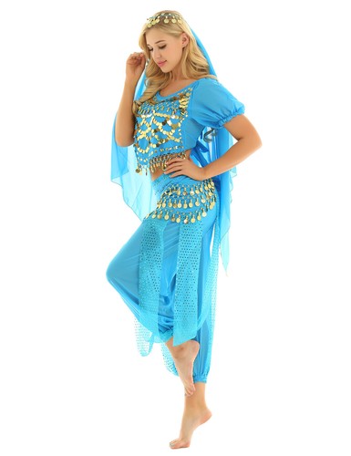 Damen Tanzbekleidung Laterne Kostüm Harem Outfit Cosplay Tanz Schal Bauch Sets - Bild 76 von 139