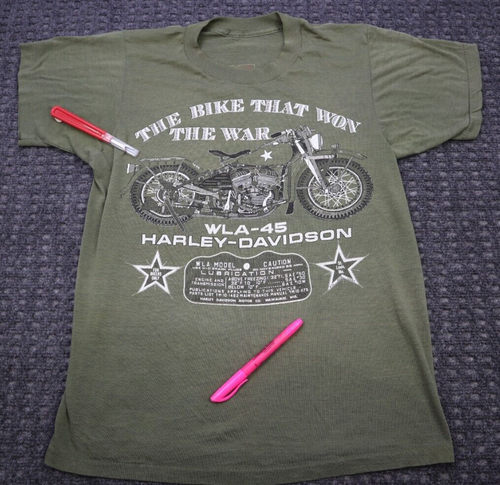 Vintage Harley Davidson 'Bike That Won The War' T Shirt Single Stitch 34" Chest - Picture 2 of 19