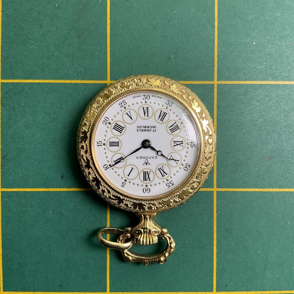 Vintage CATOREX MANUAL WIND GOLD PLATED POCKET WATCH SWISS MADE