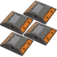 4 Yellow Commercial Aluminum Alloy Solar Road Stud Path Deck Dock Led Light on sale 4 Yellow Commercial Aluminum Alloy Solar Road Stud Path Deck Dock Led Light on sale