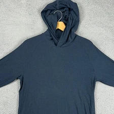 True Classic Adult Men Hoodie Shirt Medium Blue Athletic Stretch Long Sleeve NEW