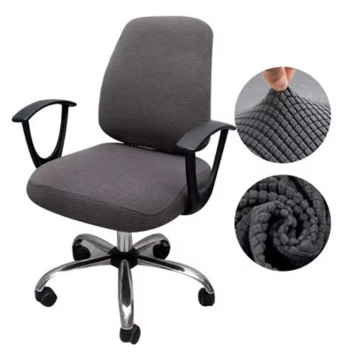 Cubierta de silla de oficina de terciopelo a cuadros de alta elasticidad 2 piezas espesar computadora spandex dividido - Imagen 33 de 39