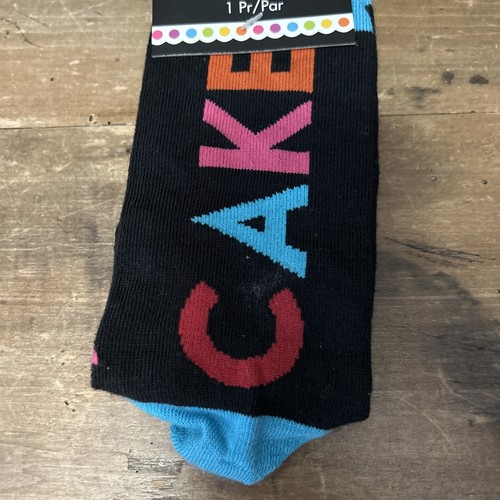 New Cake Time Party Socks Adult Size Birthday Socks - Picture 2 of 4