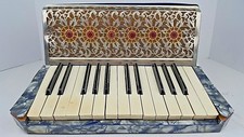 Vintage Venturi Figli 25 Key 12 Bass Accordion Ornate Mother of Pearl Finished