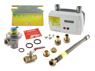 E6 Gasmessgerät & komplettes Installationsset Inland primär britisch digital Gaszähler