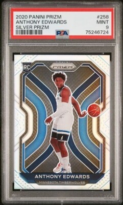 2020-21 Panini Prizm Prizms Silver #258 Anthony Edwards RC PSA 9 