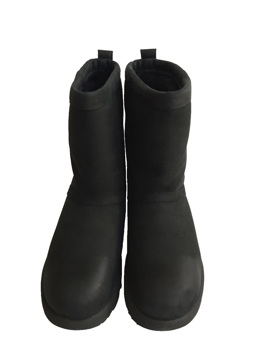 UGG CLASSIC SHORT LEATHER WATERPROOF BLACK BOOTS US 6.5 / EU 37.5
