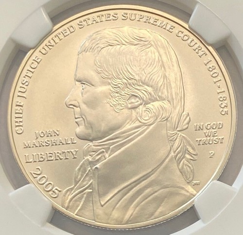 2005-P John Marshall $1 Silver Commemorative NGC MS-70--with Free Shipping - Picture 2 of 4