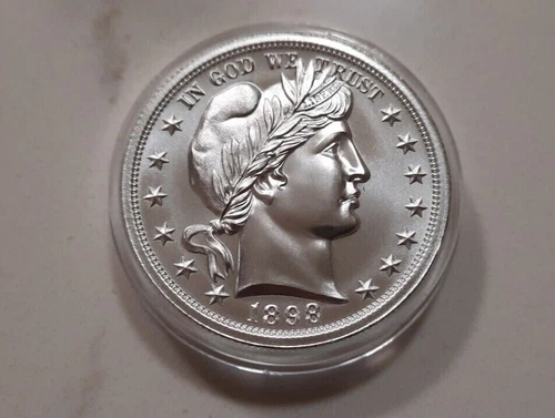 BARBER HALF DOLLAR TRIBUTE - 2 OZ 999 SILVER INTAGLIO