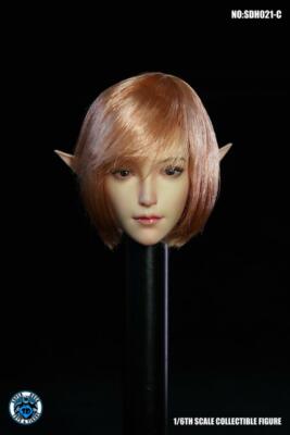 SUPER DUCK 1/6 Pink Hair Head Sculpt w/Elf Ears Girl Fit 12'' JO PH Figure Model