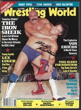 TC147  Mike Rotunda  Tito Santana  Valentine   Signed Wrestling Magazine w/COA