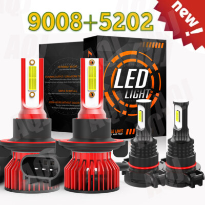 For Dodge Challenger 2009-2014 6000K White LED Headlights & Fog Light Bulbs Kit