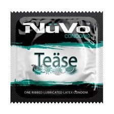 100 pieces pack NuVo Tease ribbed condoms latex lubricated