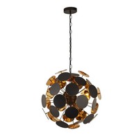 HäNgelampe HäNgeleuchte Rund Ø 47Cm In Schwarz Gold 4X E14 Metall Wohnzimmer