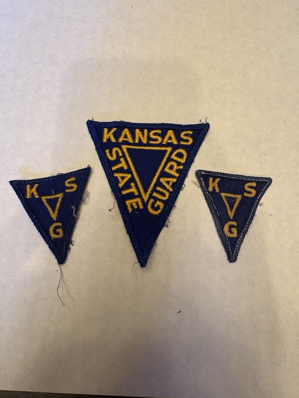 Patch WWII Military Kansas State Guard Shoulder & 2 KSG hat patch twill