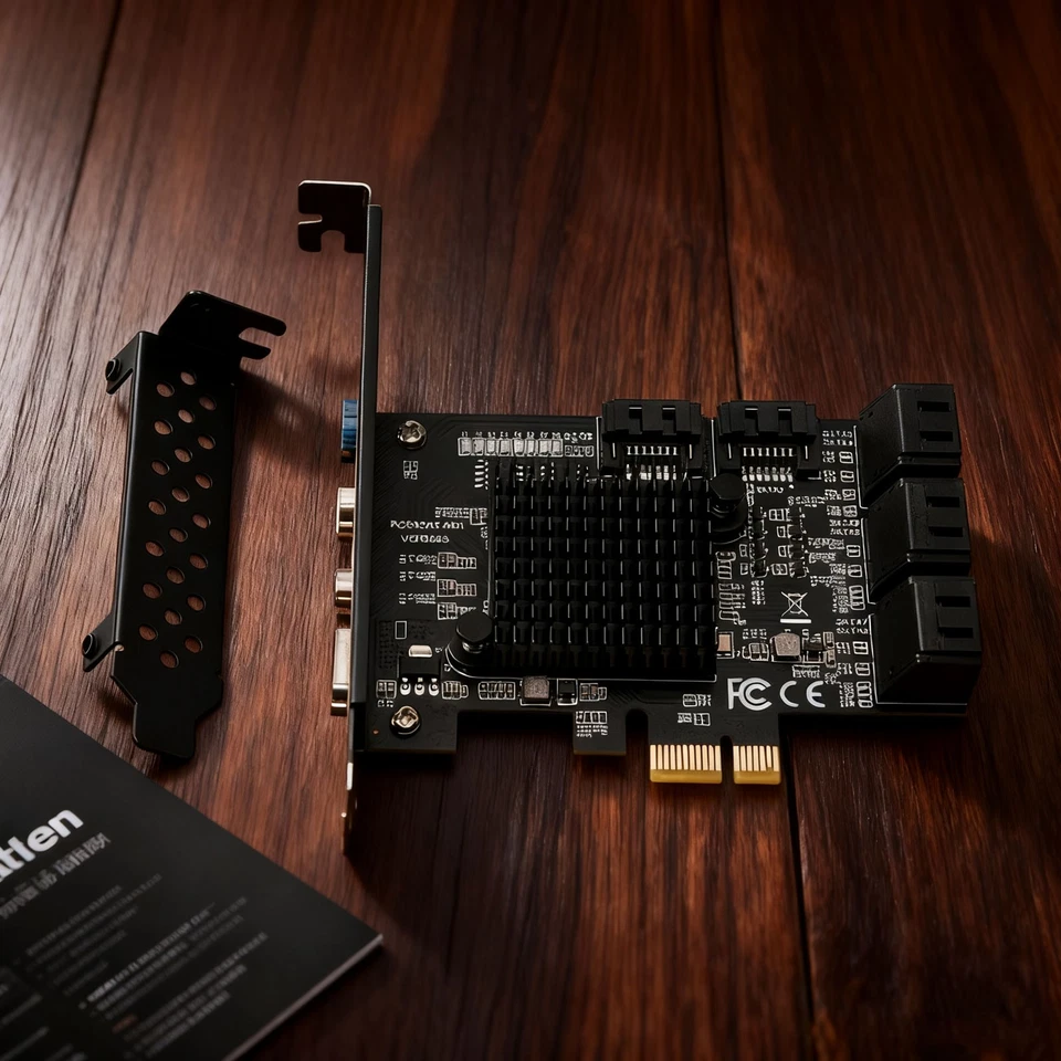 8-Port SATA 3.0 PCI Express Expansion Card PCI-E Controller 6G Adapter for HDDjH - Image 2 of 4