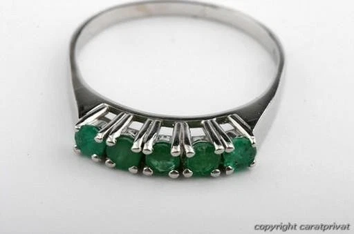 Smaragd Ring 585 14k Weiß Gold Gr 55 17,5mm Top! * - Bild 4 von 4