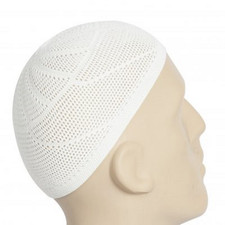 White Knitting Caps Kufi Hat Muslim Prayer Cap Skullcap   Taqiyah Gold Style 