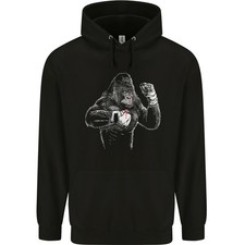 Boxing Gorilla MMA Mixed Martial Arts Boxer Mens 80% Cotton Hoodie