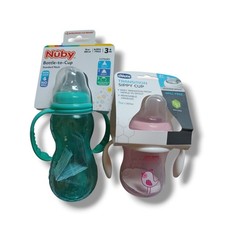 Bundle Of 2 Soft Spout Sippy Cup Transition Bottle To Cup Trainer Starter Cups