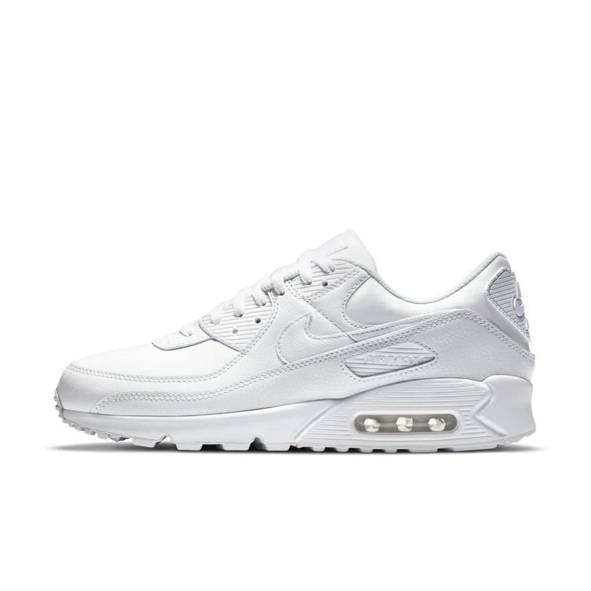 Nike Air Max 90 Leather Triple White OG CZ5594-100 sz 8 Men's Retro Running
