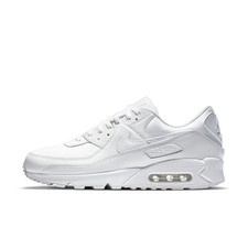 Nike Air Max 90 Leather Triple White OG CZ5594-100 sz 9 Men's Retro Running