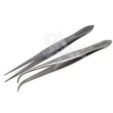 Set of 2 Professional Tweezers 4.5" Jewelry Making Watch Maker Repairing Tools