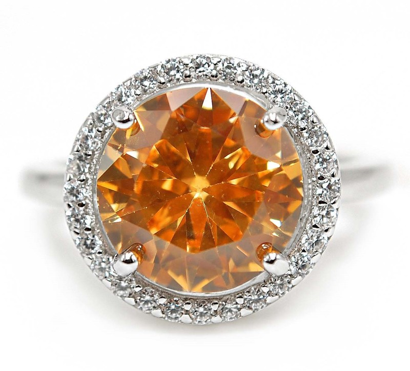 3CT  Padparadscha 925 Solid Sterling Silver Ring Sz 7