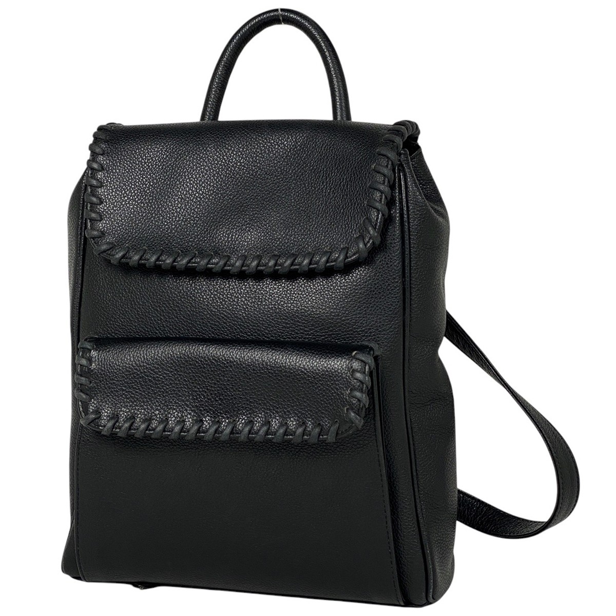 YVES SAINT LAURENT Zaino Logo Borsa Giorno Zaino Cucito Zaino Pelle Bl...