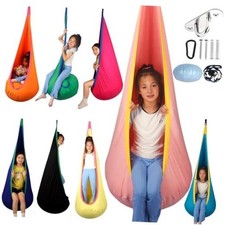 HiCamer Sensory Swing for Kids Indoor and Outdoor Pod Hammock Chair Seat Pink