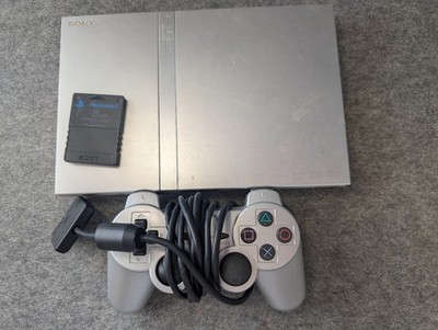 PS2 Slim Silber Komplettset | Controller, Memory Card & Kabel | Geprüft