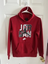 EUC Nike Air Jordan Jumpman Unisex Kids Pullover Hoodie Red Size Large. Stylish