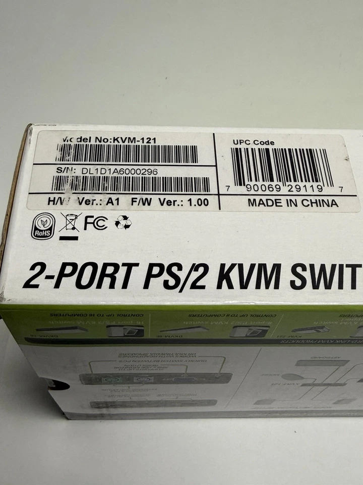 SEALED NEW D-Link (KVM-121) 2-Port PS/2 KVM Switch with Audio Support - Image 2 of 4