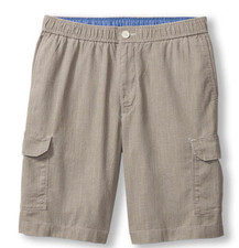 Tommy Bahama Men's Linen the Dream 9" Cargo Shorts Grey Thunder Beige Size M NWT