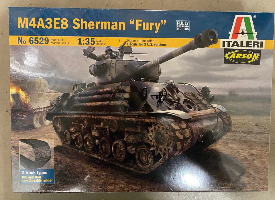 Italeri 6529 M4A3E8 Sherman Fury inkl. Zubehör Pe Teile Figuren - Bild 2 von 4