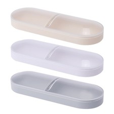 2 Grids Cotton Swabs Storage Box Travel Transparent Cotton Cosmetic Cases