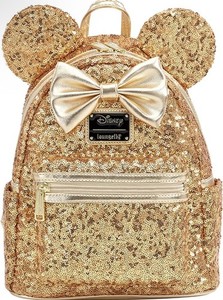Loungefly X LASR Exclusive Disney Yellow Gold Sequin Minnie Mini Backpack 