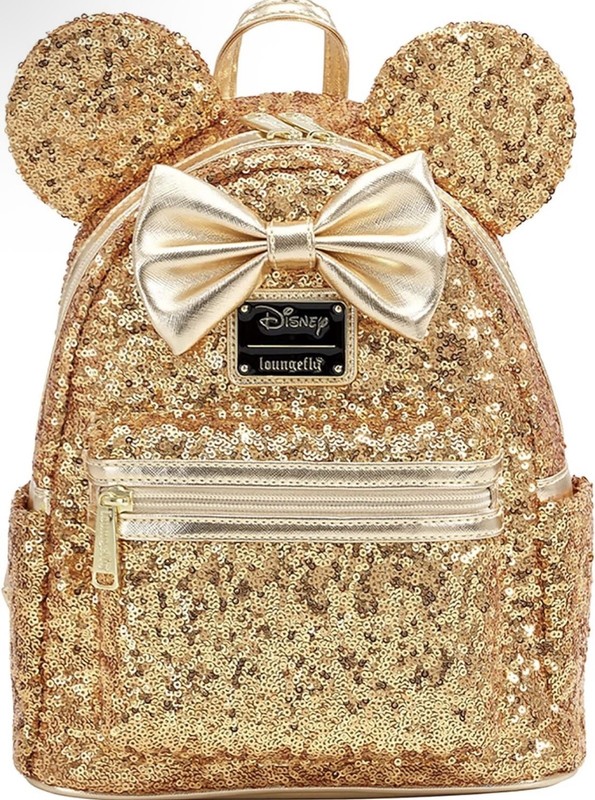 Loungefly X LASR Exclusive Disney Yellow Gold Sequin Minnie Mini Backpack 
