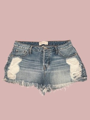 Band of Gypsies Women s Size 26 Distressed Jean Denim Cutoff Shorts Frayed Boho 