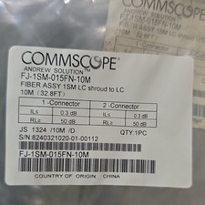 CommScope FJ-1SM-015FN-10M Fiber Patch Cable LC Shroud to LC 10M 32.8FT JS 1324