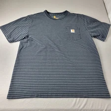 Carhartt Pocket T Shirt Black Stripes Size Men's Large Distressed