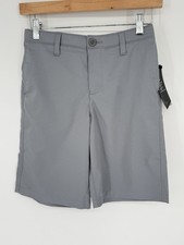 Under Armour Shorts Boys 12 Golf Heat Gear Gray Elastic Waist 9" Loose Fit New