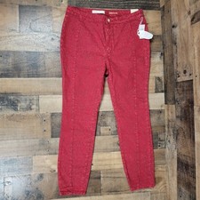 NWT Anthropologie Pilcro Pants Womens 32 High Rise Denim Legging Raspberry Red